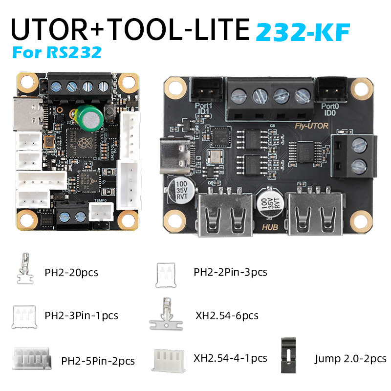 Mellow Fly Tool Lite Toolhead Board Compatible Diy 3D Printer Klipper Canbus RS232 Hotend Board For Nema14/17 Motor