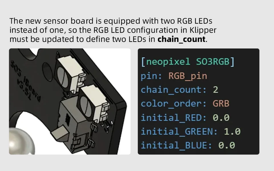 Klipper Neopixel config for dual RGB sensor board