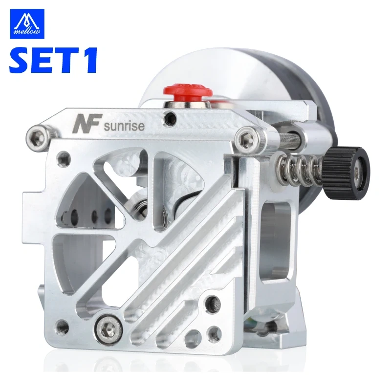 Mellow Lightweight NF-Sunrise V1.2 Dual Drive Extruder, an upgrade accessory for Aquila Ender 3 V2 Voron Blv Prusa 3D printers.