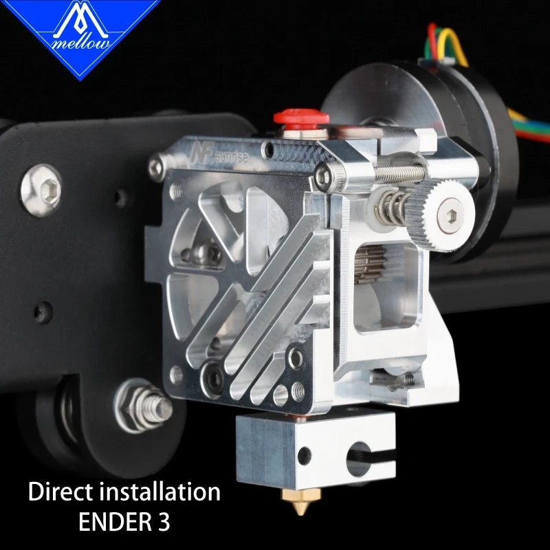 Mellow Lightweight NF-Sunrise V1.2 Dual Drive Extruder, an upgrade accessory for Aquila Ender 3 V2 Voron Blv Prusa 3D printers.