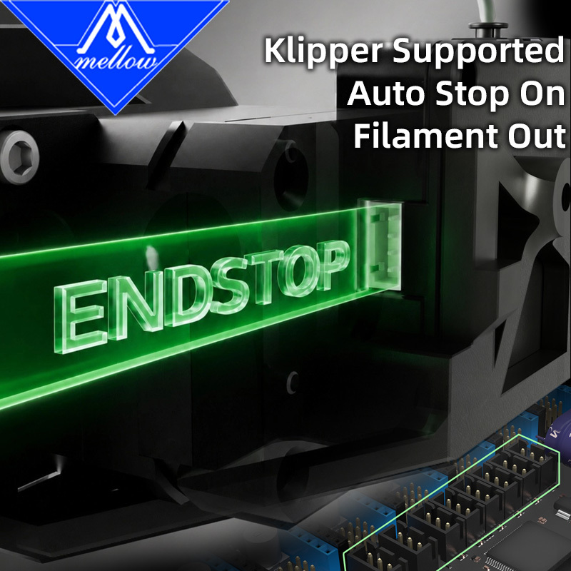 Mellow LLL Flux Buffer Auto Filament System for FDM 3D Printers Klipper/Marlin/RRF, Anti-Tangle Auto-Cutting Dual Spool DIY AMS