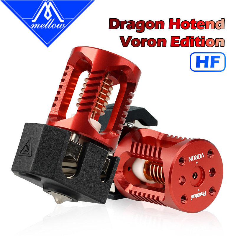 Mellow High-Flow All-Metal Hotend for Phaetus x Voron Dragon HF, 0.1mm Heatbreak, Compatible with V6 / Prusa MK3 / Titan BMG, 1.75mm Filament