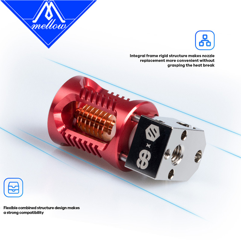 Mellow High-Flow All-Metal Hotend for Phaetus x Voron Dragon HF, 0.1mm Heatbreak, Compatible with V6 / Prusa MK3 / Titan BMG, 1.75mm Filament