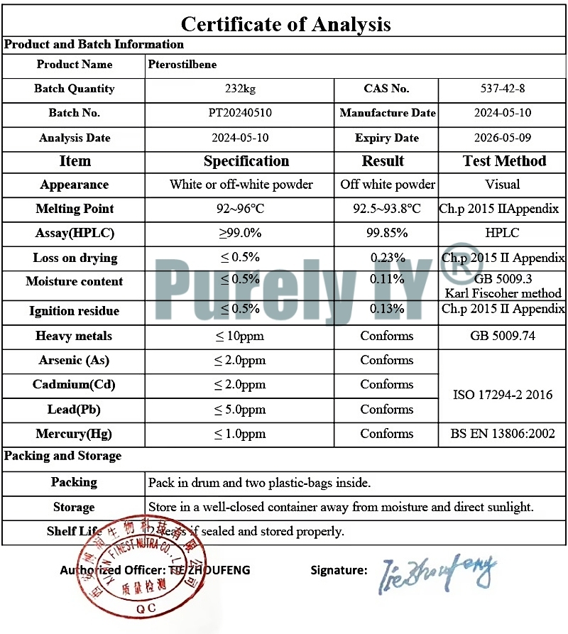 High Quality 100% Pterostilbene Powder Anti-Oxidant CAS 537-42-8 Natural 98% Trans pterostilbene,Antioxidant Supplement for Healthy Aging Support