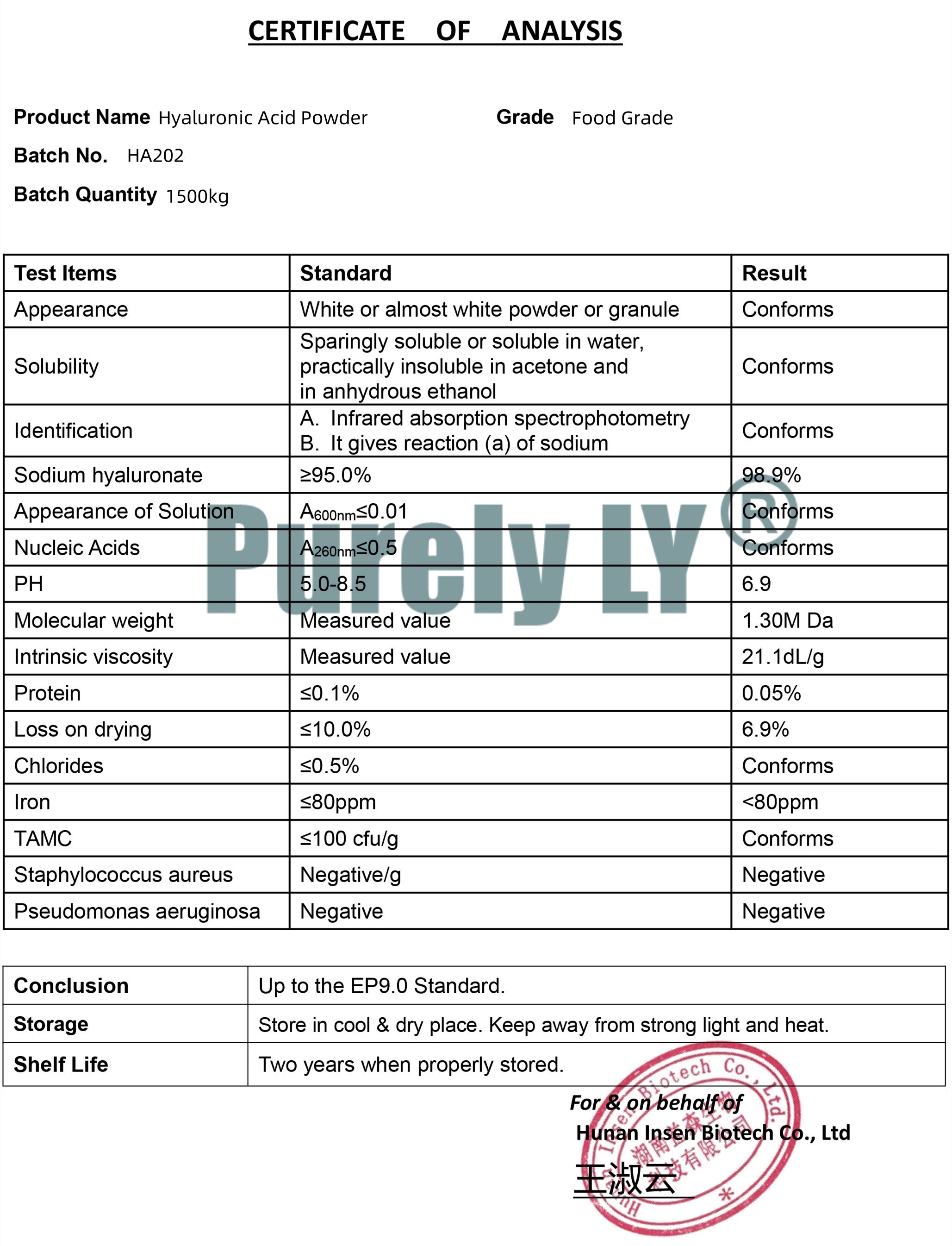 100% Food Grade Hyaluronic Acid Powder for Skin care,Sodium Hyaluronate HA moisturizing and whitening skin,Anti aging,Improve elasticity and anti wrinkles