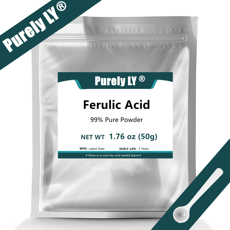 98% Ferulic Acid Powde,Rice Bran Extract,Natural Antioxidant, Potent Anti Aging, Anti Wrinkle Korean Beauty Powder,SKin Care