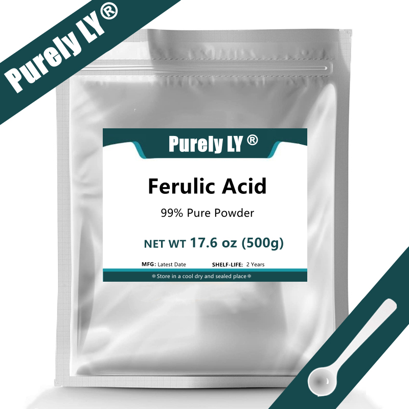 98% Ferulic Acid Powde,Rice Bran Extract,Natural Antioxidant, Potent Anti Aging, Anti Wrinkle Korean Beauty Powder,SKin Care
