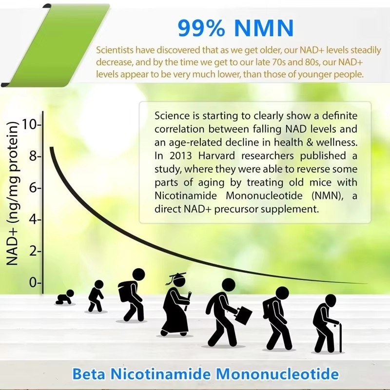 100% NMN Powder Supplements,Beta Nicotinamide Mononucleotide,Anti aging,NAD+ Booster,DNA Repair,Longevity Support,Keep Younger