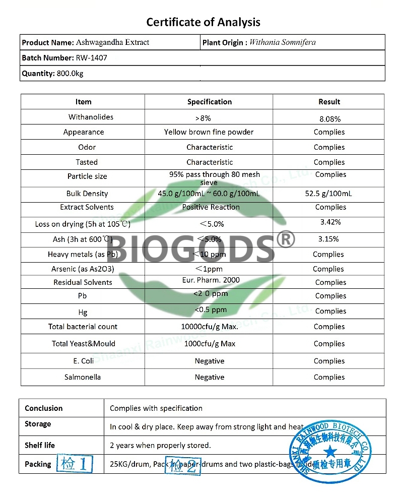 Natural Ashwagandha Root Extract Powder with 8% Withanolides,Withania Somnifera,reducing stress and anxiety, enhancing immunity, improving sleep,fighting cancer