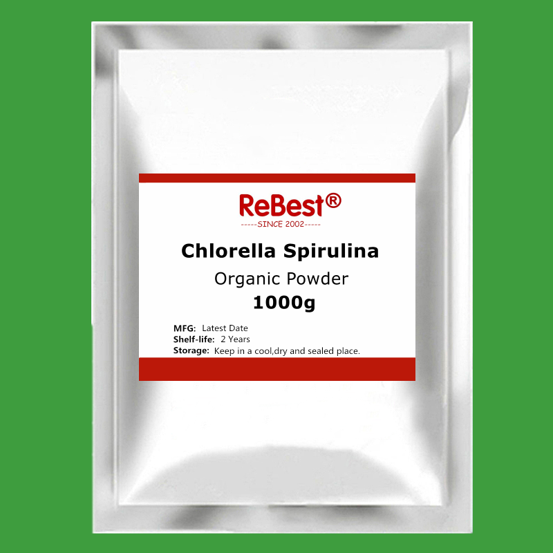 100% Natrual Chlorella Spirulina Extract Powder,Rich in Vegan Protein & Chlorophyll,Supports Energy, Colon Health, Digestive Function and Immune System