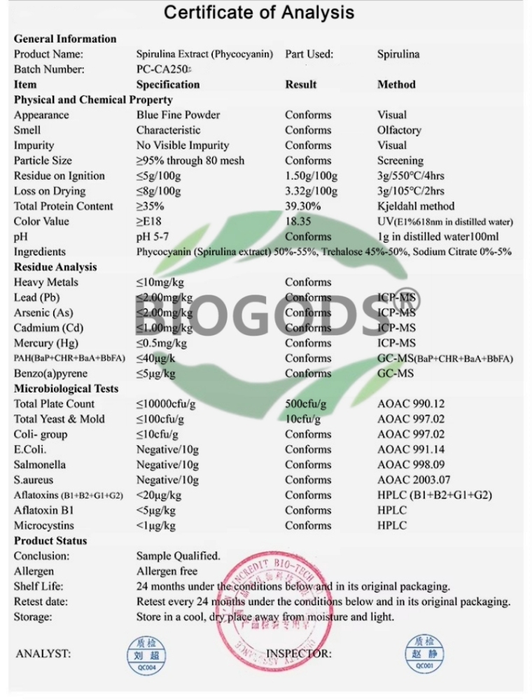100% Blue Spirulina Extract Phycocyanin Powder,Antioxidant, Anticancer,Promoting blood cell regeneration,Nourishing ovaries,Promoting the synthesis of elastin