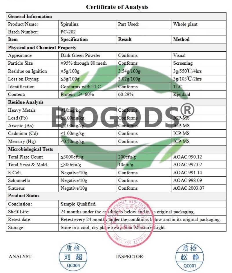 Organic Spirulina Extract Powder Natural Super Greens Supplements for Immune Support, Gut Health & Boost Energy with Chlorophyll
