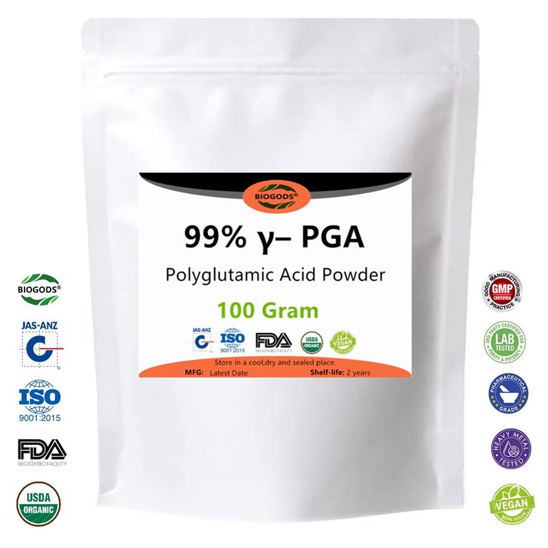 100% γ-Polyglutamic Acid Powder PGA for Skin Moisturizing and Whitening Inhibit Melanin,Resist Wrinkles