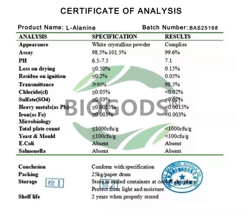 100% L-Alanine Amino Acid Powder,L Alanine Supplement,Food Grade CAS 56-41-7
