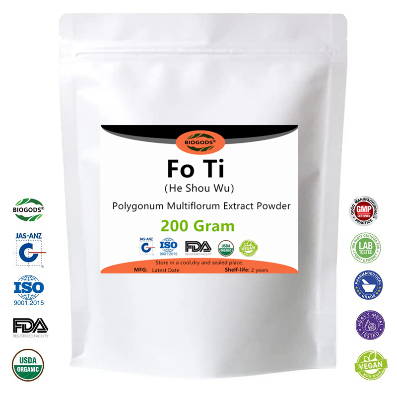 100% Natural He Shou Wu Extract 20:1 Fo-Ti Extract Powder Polygonum Multiflorum Root Extract Powder,Promotes Hair Health,Anti-Aging