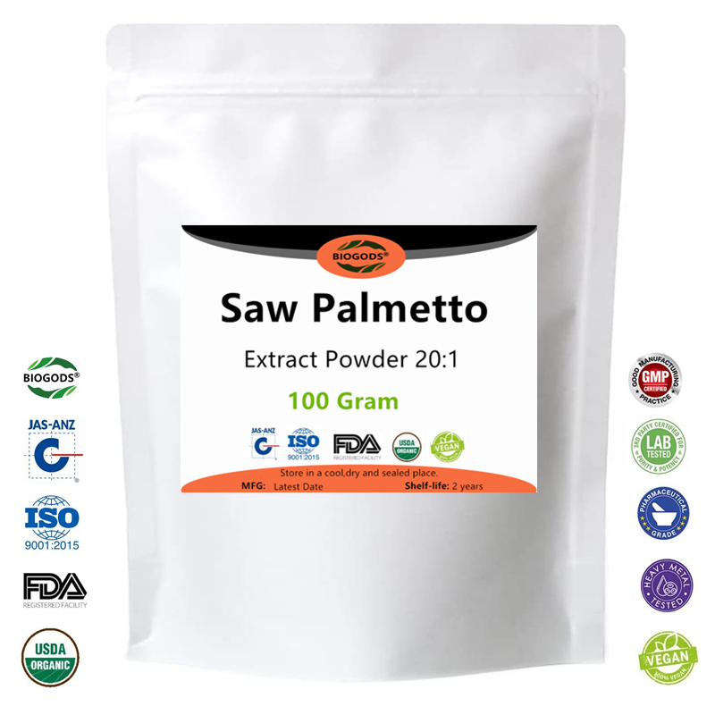 100% Saw Palmetto Extract Powder 20:1,Serenoa Repens Supports Prostate and Urinary Tract Health,Hair Growth Aids,Balances Hormones.DHT Blocker