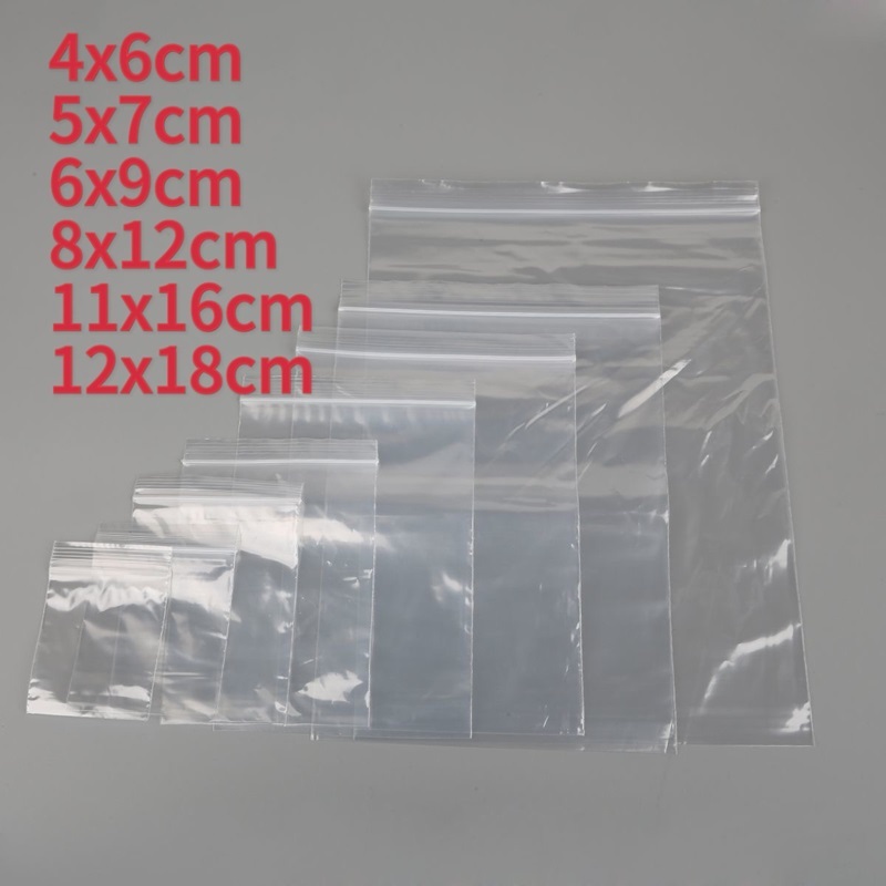 100Pcs/lot Small Zip Lock Plastic Bags Transparent Bag Reclosable Vacuum Storage Bag Clear Bags Ziplock Food Storage Bags