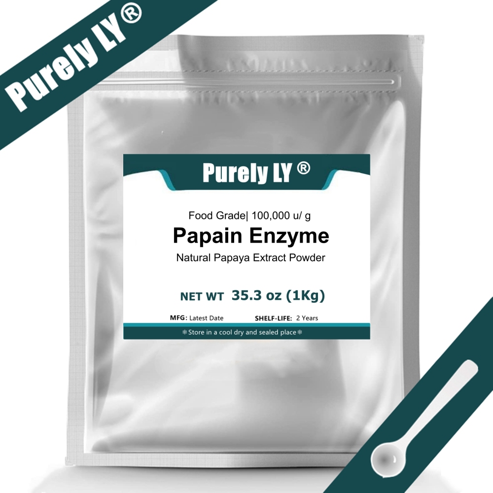 100% Papain Powder,100,000 U/G Food Grade,100% Natural Papaya Extract Papain Enzyme Powder