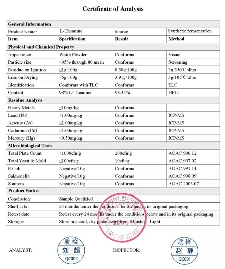 Premium L-Theanine Powder 99% Purity - Natural Green Tea Extract for Calm Focus & Restful Sleep