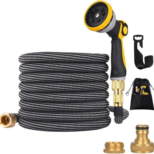 150ft 45m Expandable Strongest Double Latex Inner Tube Prevent Leaking Magic Hosepipe with 9 Function Spray Gun Extended Version 150FT-45M
