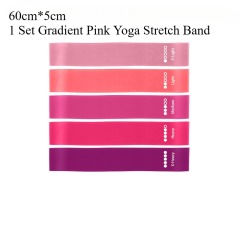 1 Set Gradient Pink Yoga Stretch Band Fitness Band Mini Circle Stretch Band Elastic Belt
