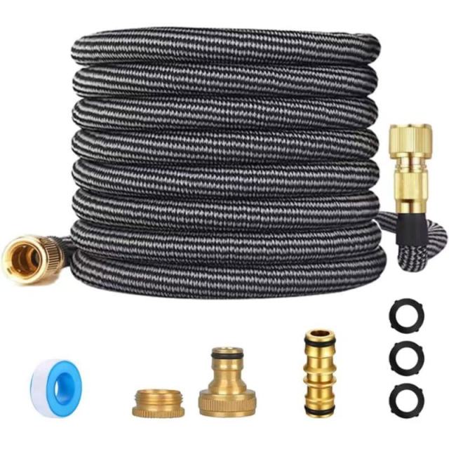 200FT Expandable Garden Hose, Flexible Water Hose with Extra Strength Fabric, 8 Functions Spray Nozzle, Leakproof Lightweight Expanding Hose for Watering and Washing (60M200FT)