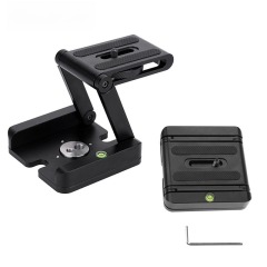 Metal Z-Folding Head gopro folding head Z-folding quick release plate tripod head for easy adjustment of camera angle Rail Slide Heads