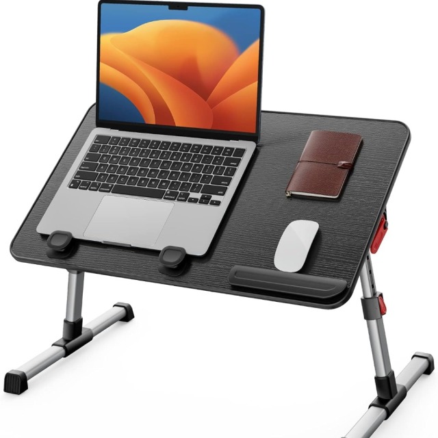 Bed Table Height Adjustable, with 4 Adjustable Angles, Foldable Laptop Desk, for Sofa Couch Floor Work Study Reading Writing Breakfast, Fits up to 17'' Laptop