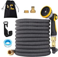 Expandable Garden Hose - Flexible, Leakproof, Lightweight with Spray Nozzle