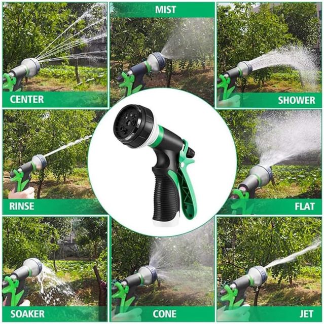 200FT Expandable Garden Hose with 8-Function Nozzle