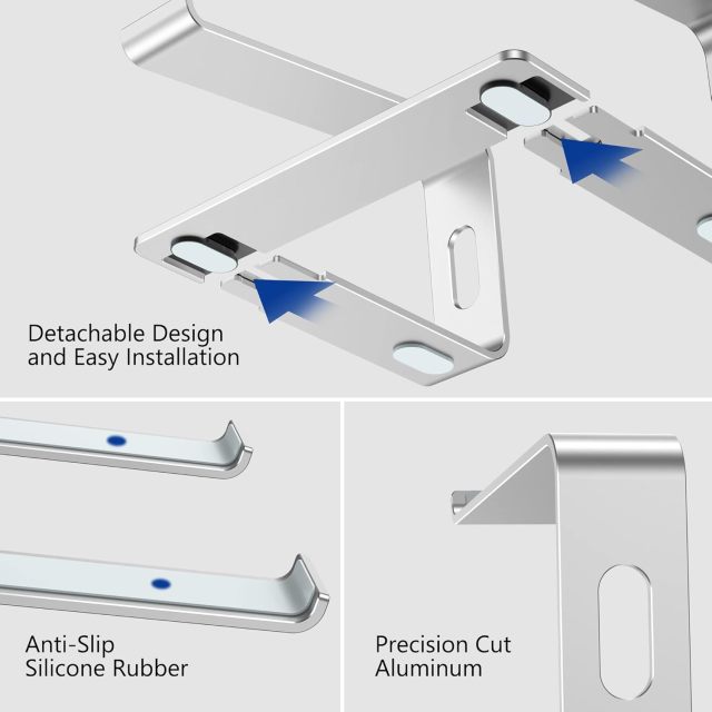 Ergonomic Aluminum Detachable Computer Stand