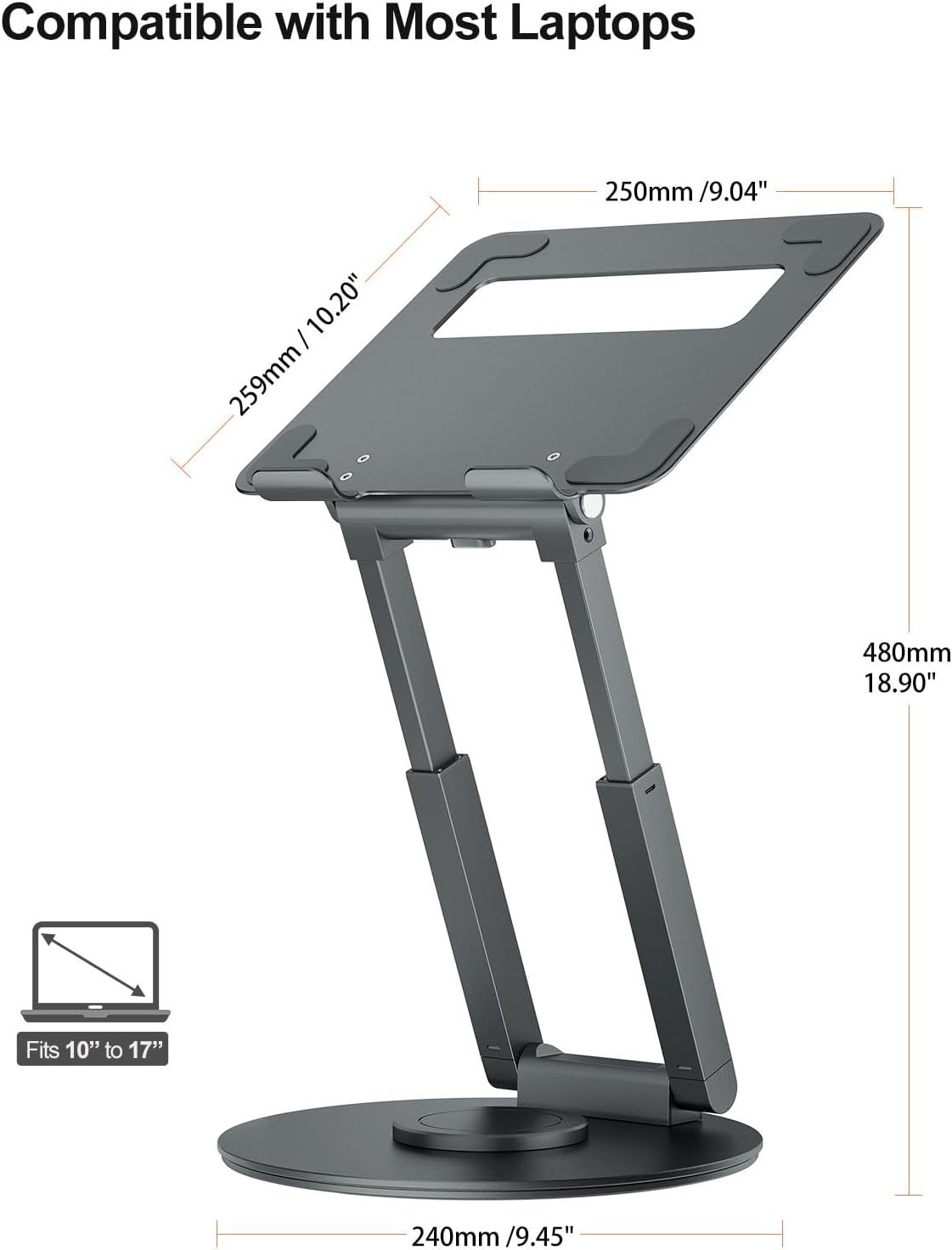 Adjustable Rotating Ergonomic Computer Stand