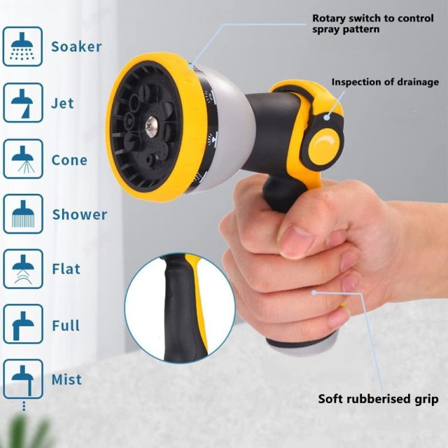 Expandable Garden Hose - Flexible, Leakproof, Lightweight with Spray Nozzle