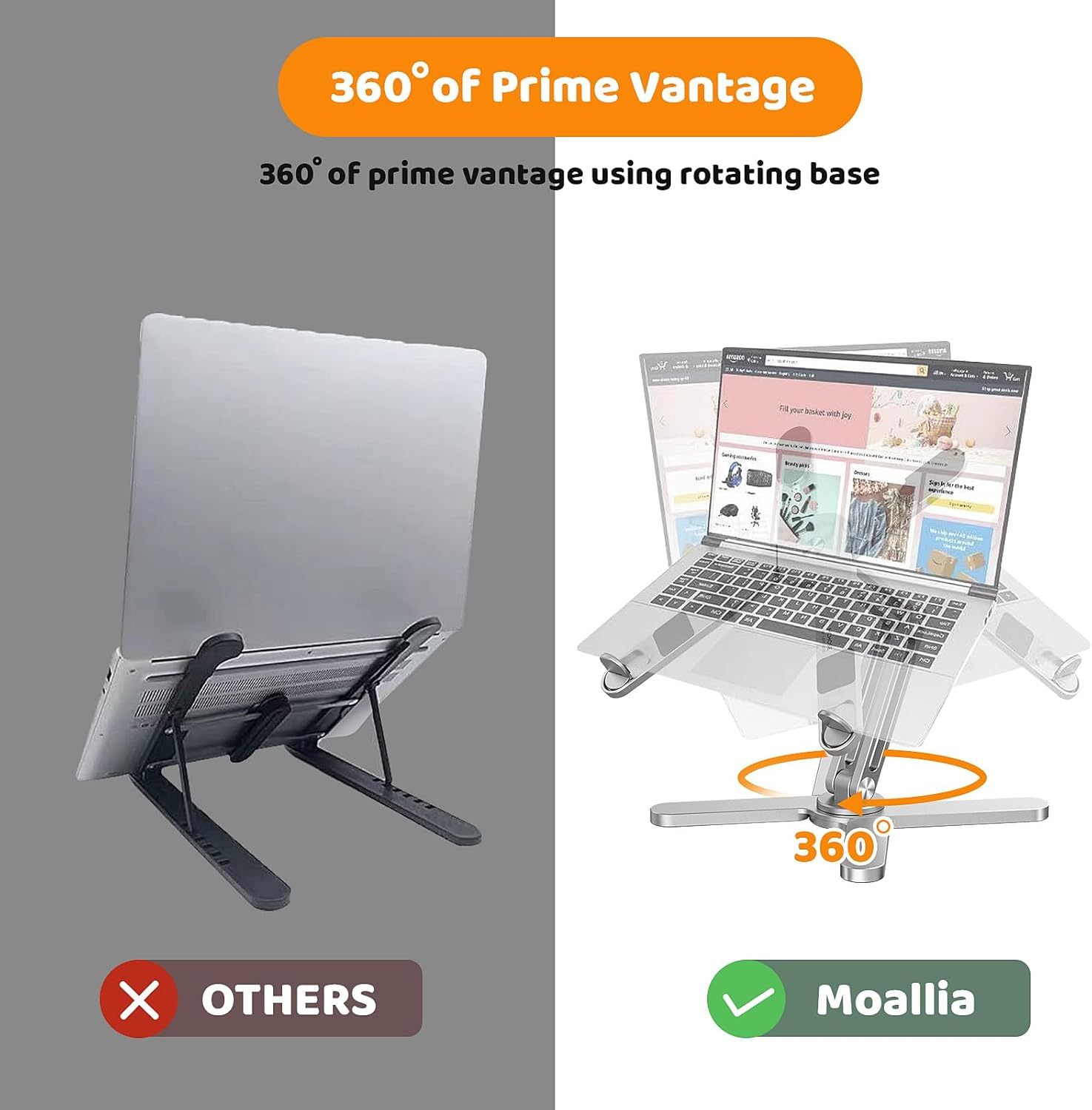 Zandropshipping Rotating Adjustable Laptop Stand for Desk - Dropshipping Ready Office Product
