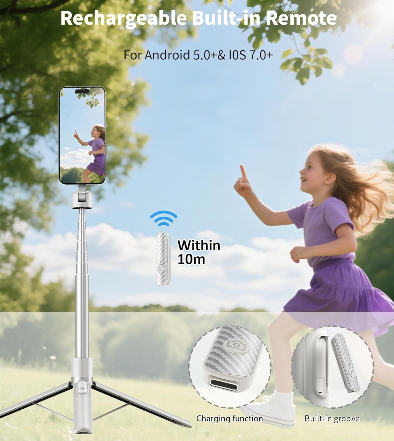 Zandropshipping 68" Magnetic Selfie Stick Tripod