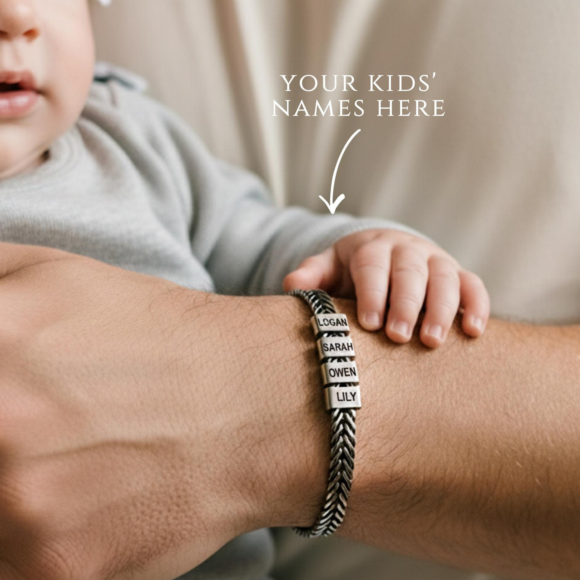 Custom 10-Name Bracelet for Couples, Kids & Pets