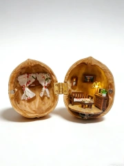 Handmade Walnut Shell Miniature House
