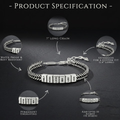 Custom 10-Name Bracelet for Couples, Kids & Pets