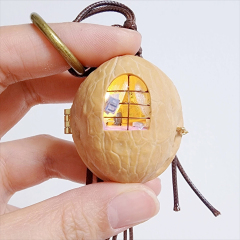 Cozy Walnut Shell Keychain