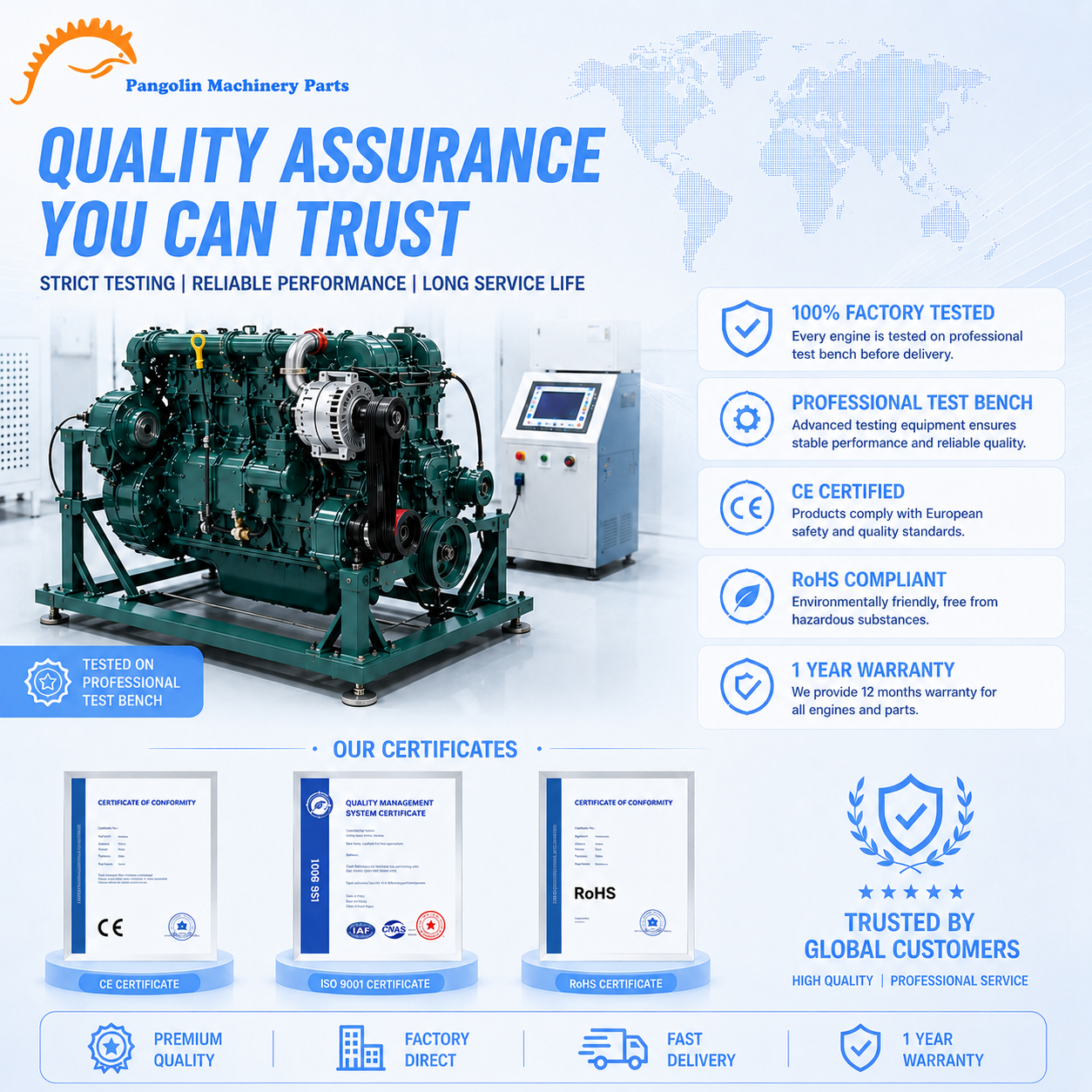 Machinery Engines BF6M1013 21T3R4 7.15L 233HP Diesel Engine for Deutz Generator Set,Pangolin Parts