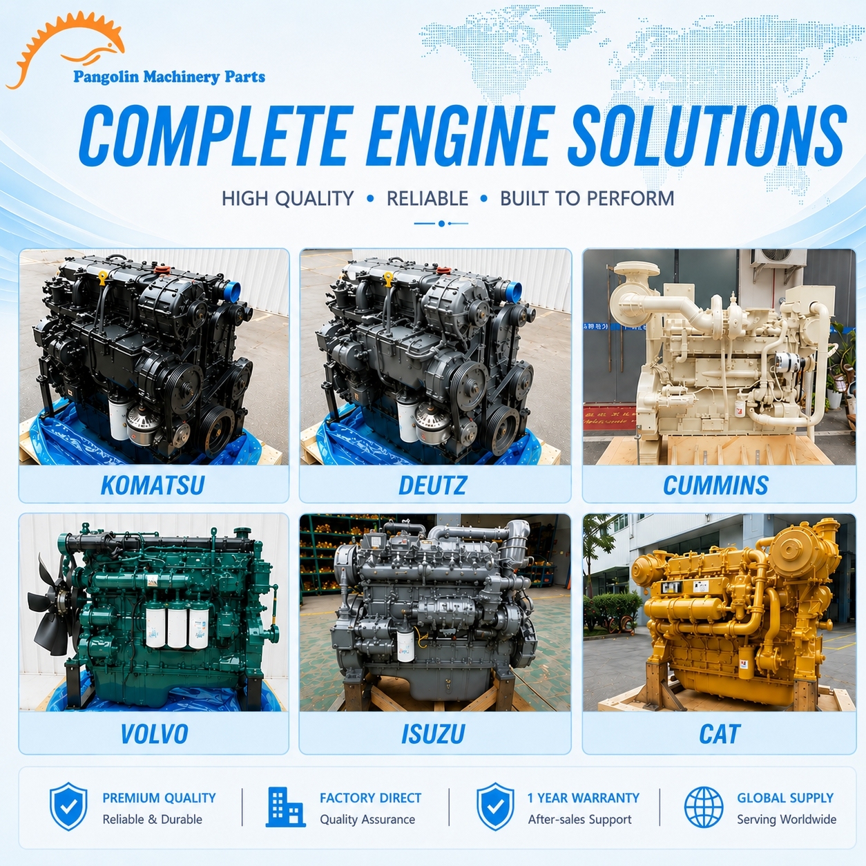 Machinery Engines BF6M1013 21T3R4 7.15L 233HP Diesel Engine for Deutz Generator Set,Pangolin Parts