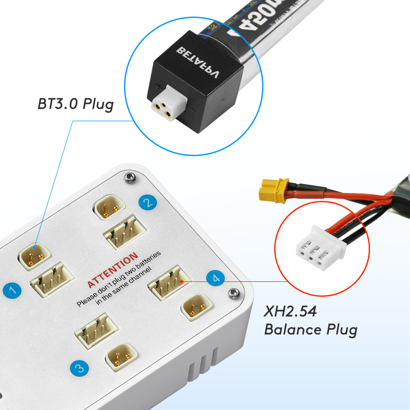 VIFLY - ToothStor - 4 Port 2S Balance Charger with Storage Mode BT3.0 & JST-XH