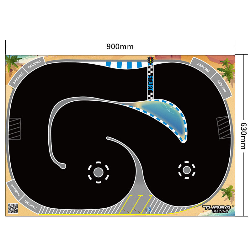 Turbo RC Drift track mat for 1/76 drift cars 90x60cm