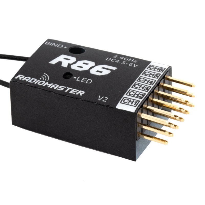 RadioMaster - R86 V2 6ch Frsky D8 / D16 and Futaba SFHSS Compatible PWM Receiver