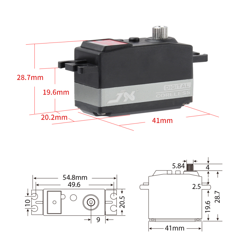 JX Servo PDI-4410MG 44.30g Large Torque 120 Degree Digital Servo For RC Models