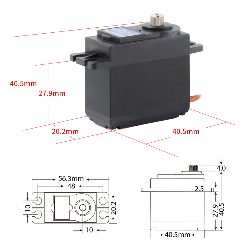 JX Servo PS-5513MG 55.6g High Precision Metal Gear Analog Standard Servo