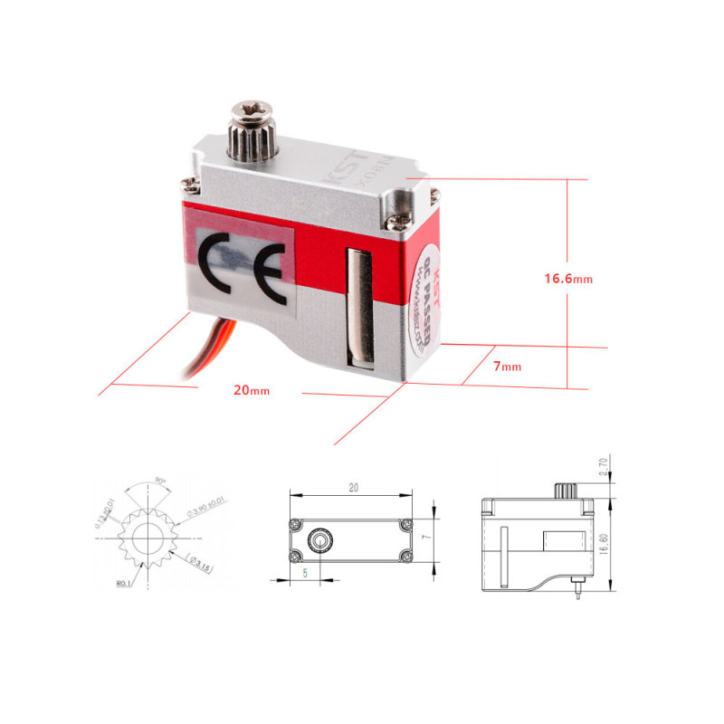KST - X06N V6.0 HV Micro Digital Metal Gear Glider 1.8kg torque servo Motor