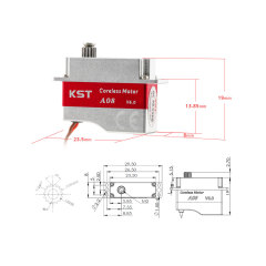 KST - A08 V6.0 Coreless Metal Gear HV Servo Glider DLG