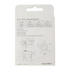 KST A20-4515 - 50kg 0.13sec Brushless HV Phosphor Bronze & Hardened Steel Gear Servo