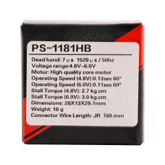 JX Servo PS-1181HB 18g Plastic Gear analog servo